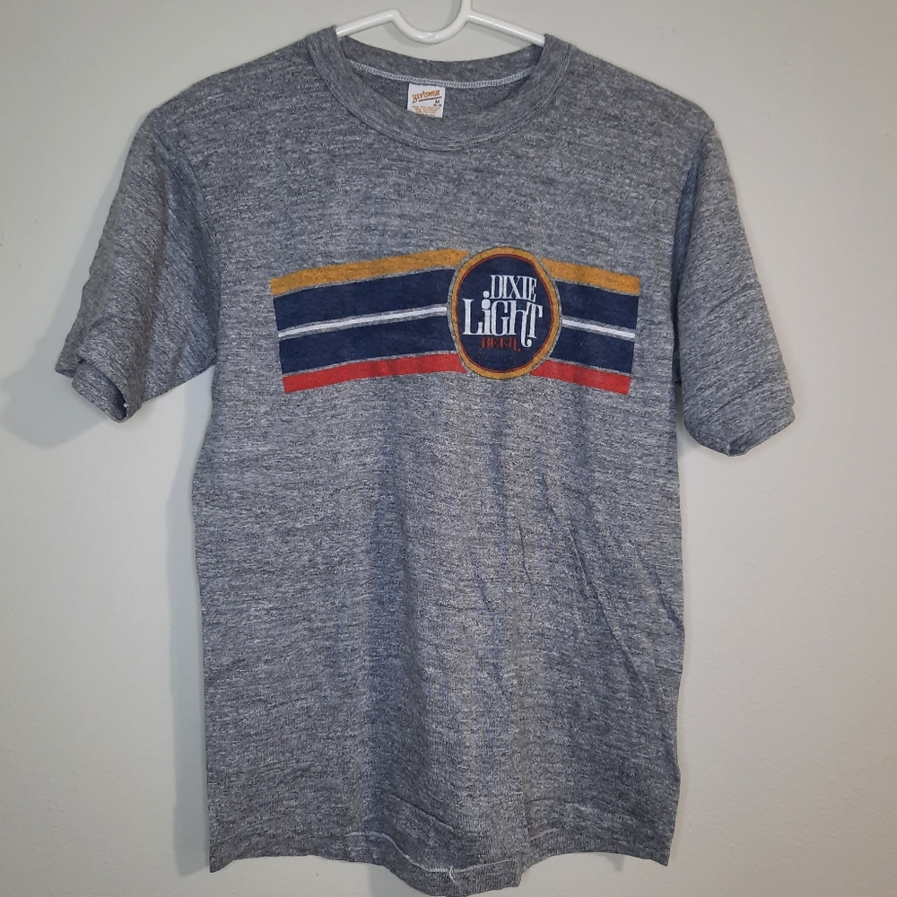 RARE! Dixie Light Beer T-Shirt  Vintage Early 1980s New Orleans Men Size L Thin